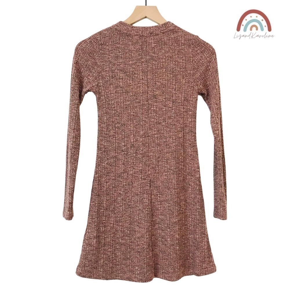 Topshop Marled Ribbed Sweater Knit Long Sleeve Dress - Picture 3 of 9